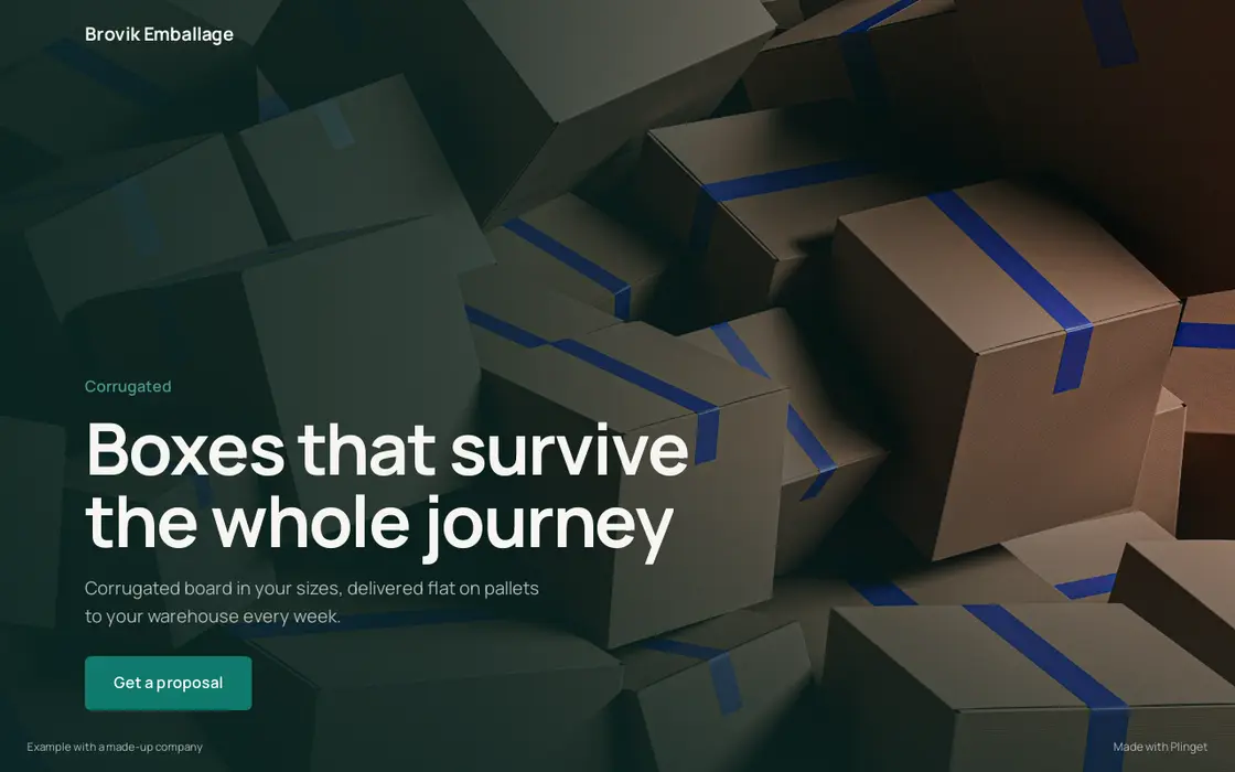 Campaign page for the buyer: E-commerce shipping 500 parcels a week