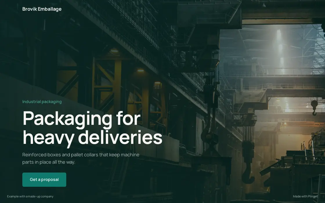 Campaign page for the buyer: Industry with heavy deliveries